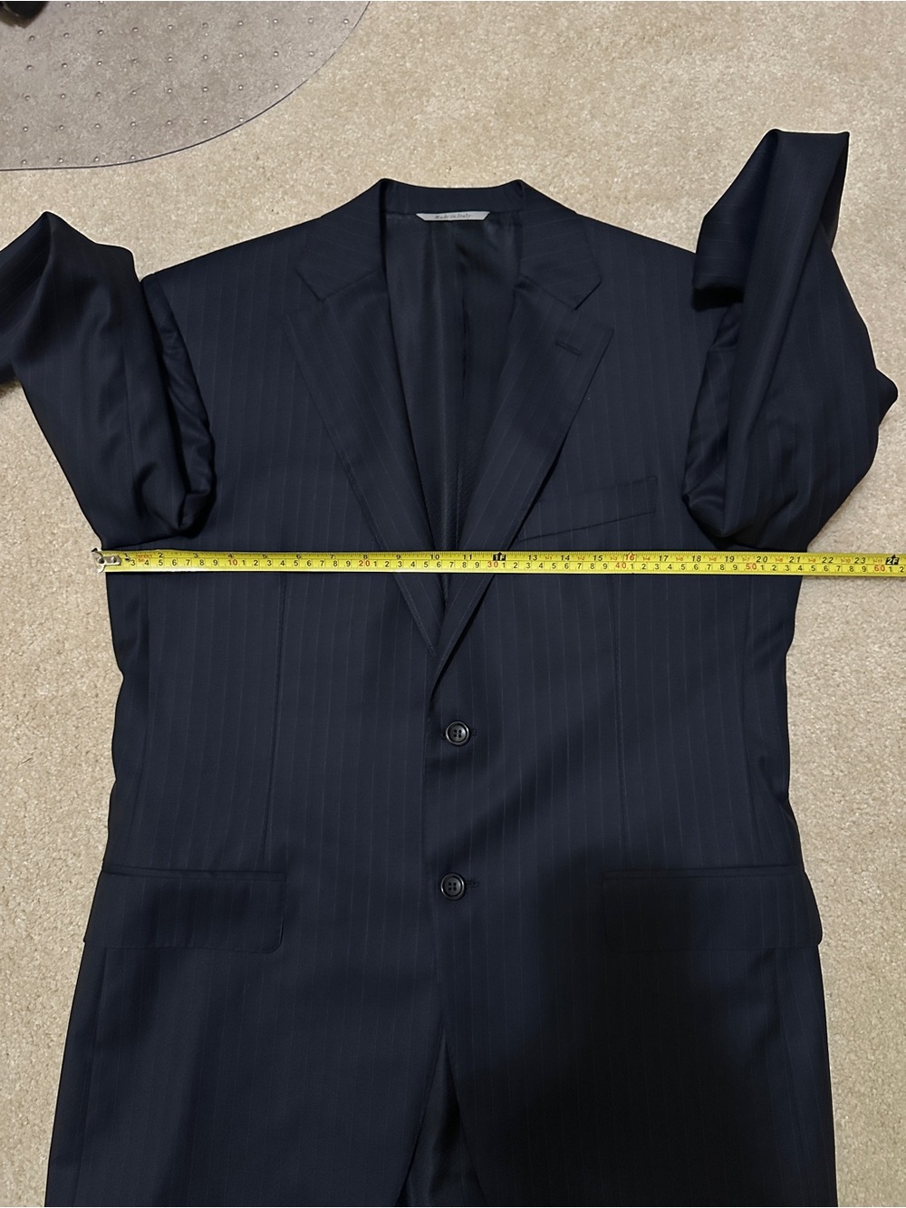 Canali Exclusive Navy Pinstripe Suit US 40R 100% Wool Super 150's - Picture 8 of 12
